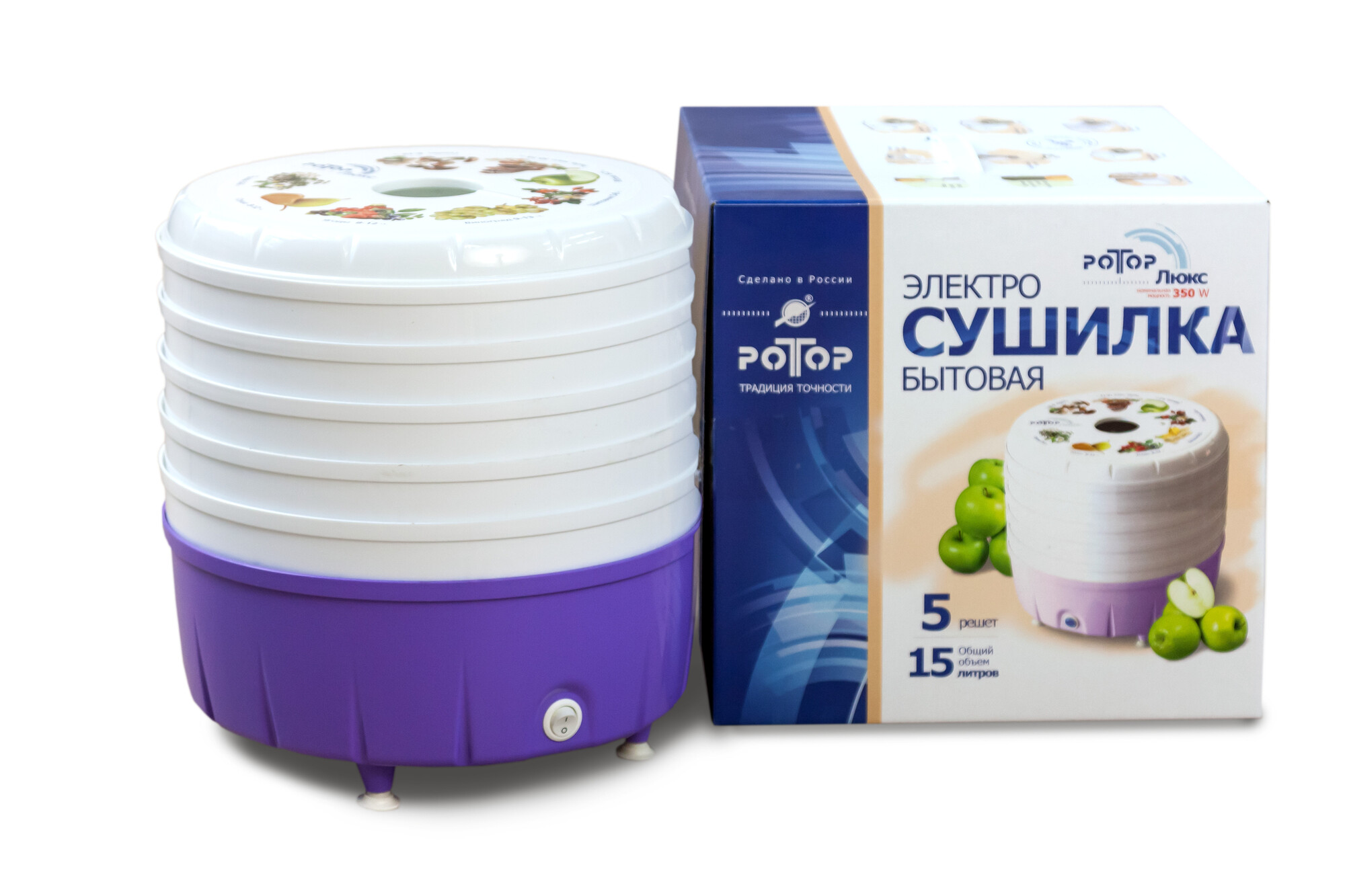Изображение товара Электросушилка "Ротор Люкс" СШ-023 с пятью решетами (цветная упаковка)
